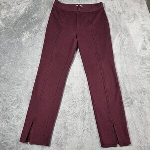 Anthropologie Maeve Pants 8 Burgundy High Rise Split Seam Preppy Ankle Trousers